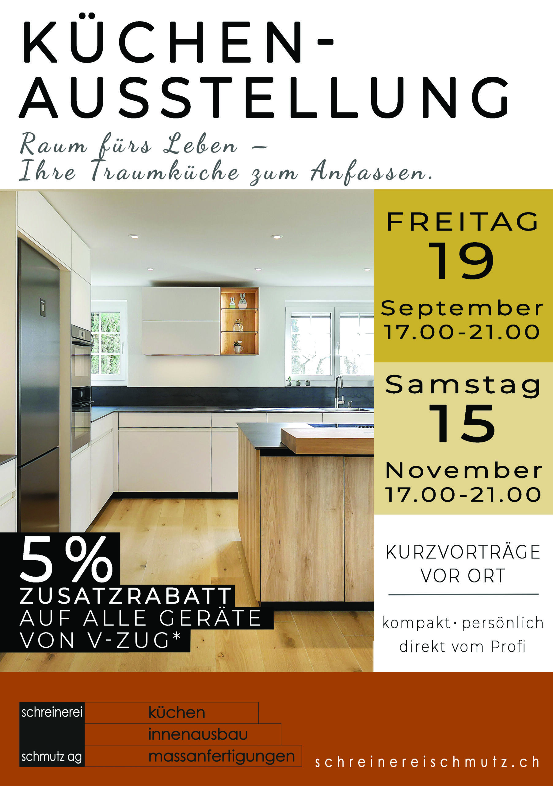 Küchenausstellung 2025 bei Schreinerei Schmutz